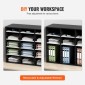 VEVOR 27 Compartments Wood Literature Organizer, Ρυθμιζόμενα ράφια, Κέντρο αλληλογραφίας από ινοσανίδες μεσαίας πυκνότητας, Office Home School Storage για αρχεία, έγγραφα, χαρτιά, περιοδικά, μαύρο+λευκό