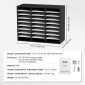 VEVOR 27 Compartments Wood Literature Organizer, Ρυθμιζόμενα ράφια, Κέντρο αλληλογραφίας από ινοσανίδες μεσαίας πυκνότητας, Office Home School Storage για αρχεία, έγγραφα, χαρτιά, περιοδικά, μαύρο+λευκό