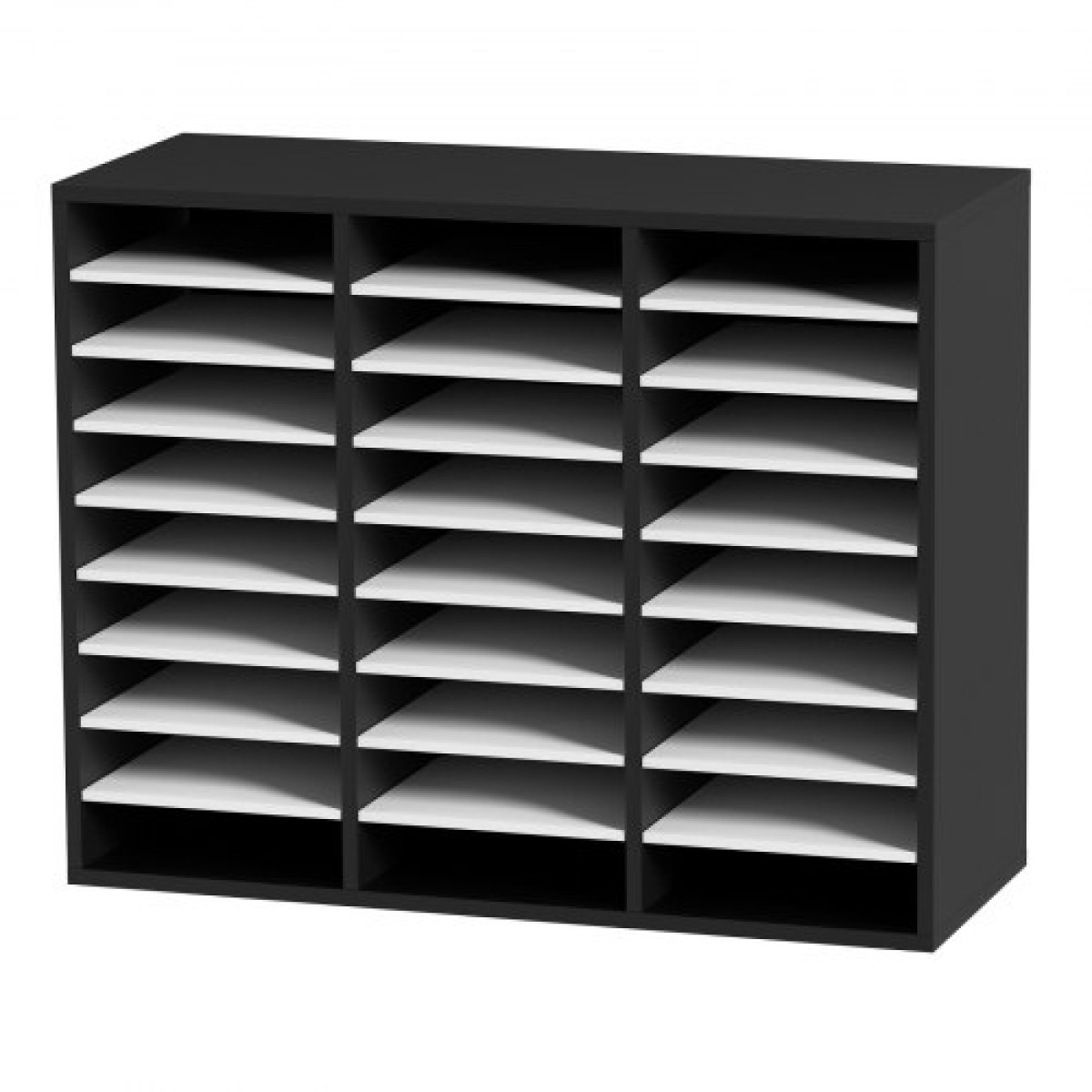 VEVOR 27 Compartments Wood Literature Organizer, Ρυθμιζόμενα ράφια, Κέντρο αλληλογραφίας από ινοσανίδες μεσαίας πυκνότητας, Office Home School Storage για αρχεία, έγγραφα, χαρτιά, περιοδικά, μαύρο+λευκό