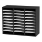 VEVOR 27 Compartments Wood Literature Organizer, Ρυθμιζόμενα ράφια, Κέντρο αλληλογραφίας από ινοσανίδες μεσαίας πυκνότητας, Office Home School Storage για αρχεία, έγγραφα, χαρτιά, περιοδικά, μαύρο+λευκό
