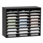 VEVOR 27 Compartments Wood Literature Organizer, Ρυθμιζόμενα ράφια, Κέντρο αλληλογραφίας από ινοσανίδες μεσαίας πυκνότητας, Office Home School Storage για αρχεία, έγγραφα, χαρτιά, περιοδικά, μαύρο+λευκό