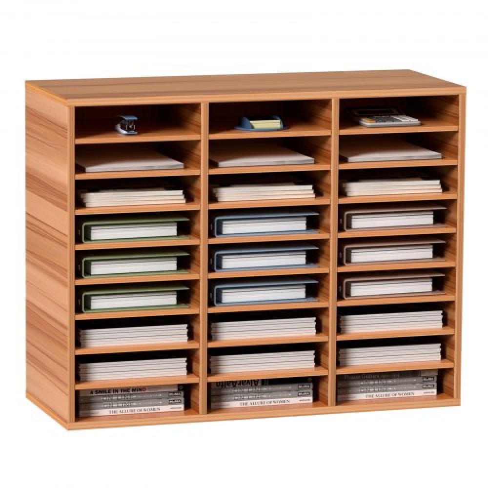 VEVOR 27 Compartments Wood Literature Organizer, Ρυθμιζόμενα ράφια, Κέντρο αλληλογραφίας από ινοσανίδες μεσαίας πυκνότητας, Office Home School Storage για αρχεία, έγγραφα, χαρτιά, περιοδικά, λευκό