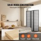 VEVOR Room Divider, 3 Panel Japanese Room Divider, Wood folding Privacy Screen Indoor, Japanese Partition Dividers Φορητές διακοσμητικές οθόνες, για Διαχωρισμό Δωματίων Οικιακό Εστιατόριο & Υπνοδωμάτιο