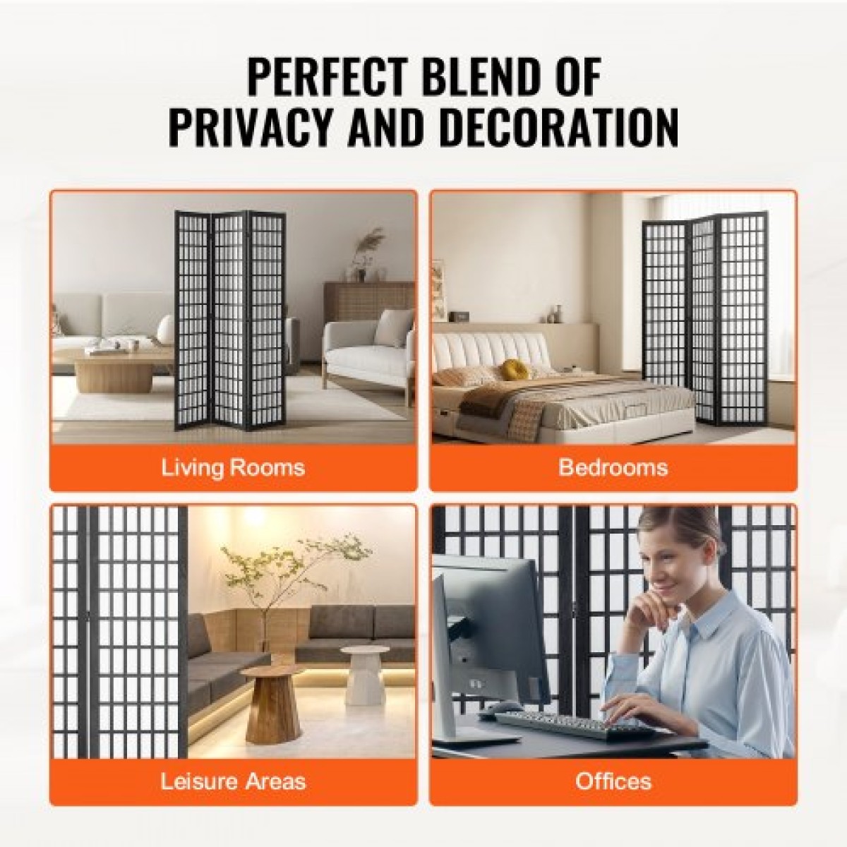VEVOR Room Divider, 3 Panel Japanese Room Divider, Wood folding Privacy Screen Indoor, Japanese Partition Dividers Φορητές διακοσμητικές οθόνες, για Διαχωρισμό Δωματίων Οικιακό Εστιατόριο & Υπνοδωμάτιο