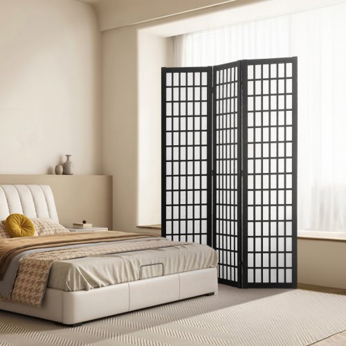 VEVOR Room Divider, 3 Panel Japanese Room Divider, Wood folding Privacy Screen Indoor, Japanese Partition Dividers Φορητές διακοσμητικές οθόνες, για Διαχωρισμό Δωματίων Οικιακό Εστιατόριο & Υπνοδωμάτιο