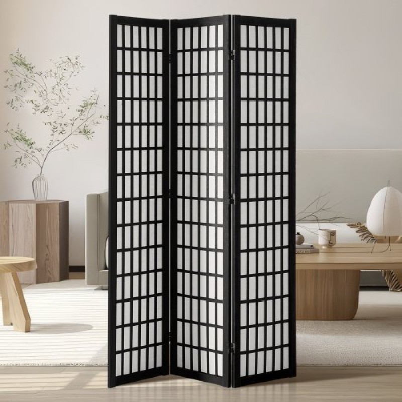 VEVOR Room Divider, 3 Panel Japanese Room Divider, Wood folding Privacy Screen Indoor, Japanese Partition Dividers Φορητές διακοσμητικές οθόνες, για Διαχωρισμό Δωματίων Οικιακό Εστιατόριο & Υπνοδωμάτιο