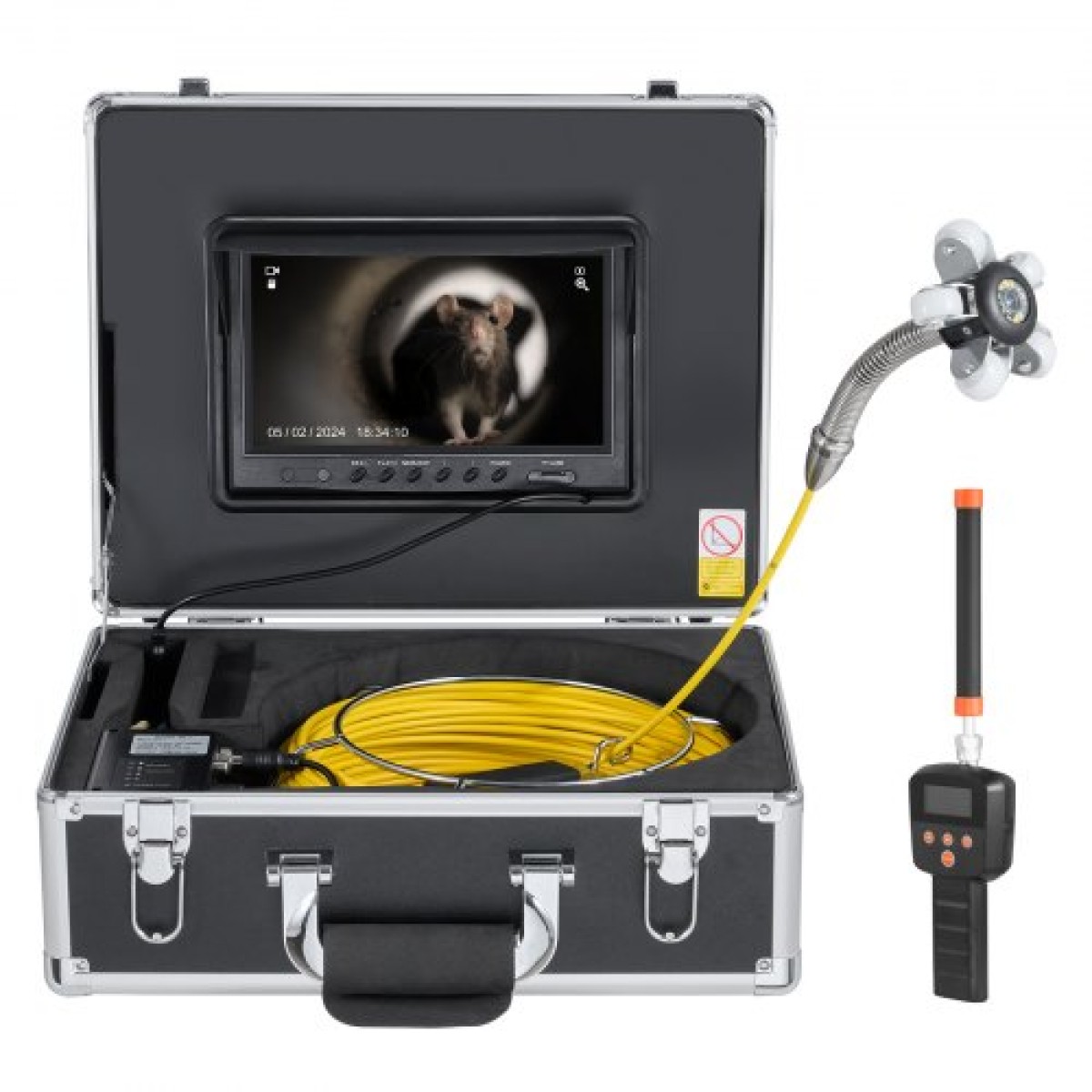 VEVOR Sewer Camera με 512Hz Locator, 165 ft/50 m, Drain Inspection Camera 9" με αυτοεπιπεδούμενη, 36X Zoom, Υδραυλική κάμερα με φώτα-12 LED, κάρτα 32GB, IP68 Waterproof Snake Camera for Duct Pipe