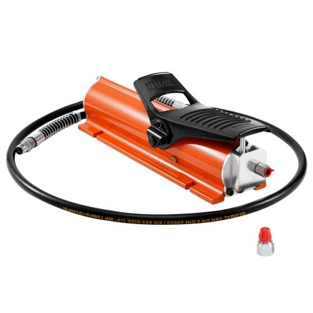 VEVOR 689 bar (10.000 PSI) Air Hydraulic Pump, 0,7 L (0,18 Gal) Reservoir, NPT 9,5mm (3/8 In) Oil Outlet, NPT 6,4mm (1/4 In), Metal Shell Air Actuated Treadle Foot Pump, for Preciment Equimental Machine