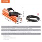 VEVOR 689 bar (10.000 PSI) Air Hydraulic Pump, 0,7 L (0,18 Gal) Reservoir, NPT 9,5mm (3/8 In) Oil Outlet, NPT 6,4mm (1/4 In), Metal Shell Air Actuated Treadle Foot Pump, for Preciment Equimental Machine