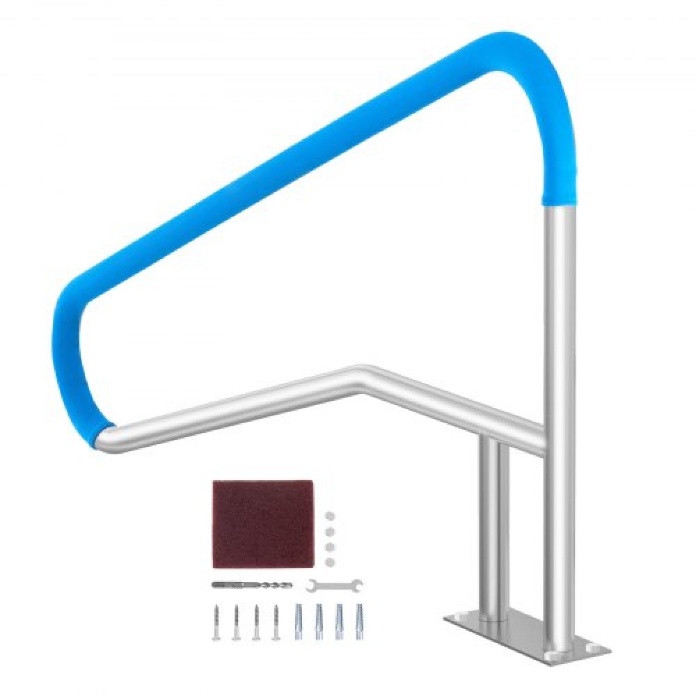 Κουπαστή πισίνας VEVOR, 1379 x 925 x 100 mm κιγκλίδωμα πισίνας, ανοξείδωτο ατσάλι με βάση για εσωτερικές/εξωτερικές πισίνες, κιγκλίδωμα ασφαλείας πισίνας για καταστρώματα, αντισκωριακή λαβή με κάλυμμα λαβής και αξεσουάρ για σπα