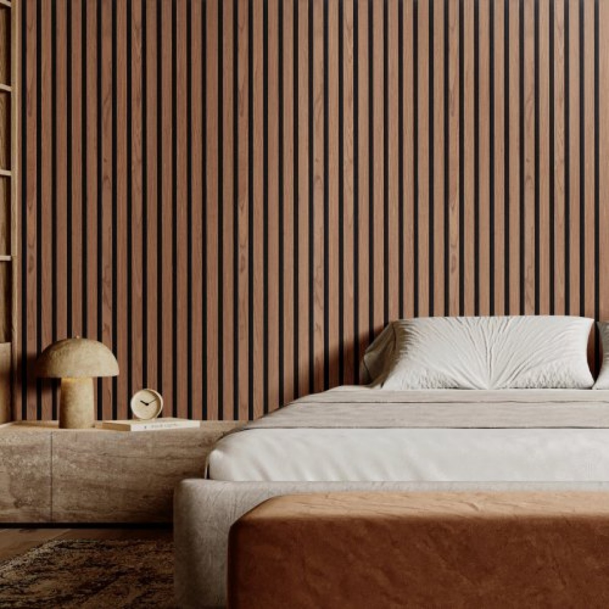 Ακουστικά πάνελ VEVOR Wood Slat, 7,9 x 94,5 ίντσες, ξύλινα πάνελ τοίχου MDF για μοντέρνο εσωτερικό τοίχο, πάνελ τοίχου από ψεύτικο ξύλο για κομψή διακόσμηση και μείωση θορύβου, καρυδιά