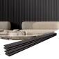 Ακουστικά πάνελ VEVOR Wood Slat, 7,9 x 94,5 ίντσες, ξύλινα πάνελ τοίχου MDF Accent για μοντέρνα εσωτερική διακόσμηση τοίχων, πάνελ τοίχου από ψεύτικο ξύλο για μείωση θορύβου, μαύρη βελανιδιά