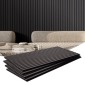 Ακουστικά πάνελ VEVOR Wood Slat, 23,6 x 47,2 ιντσών, ξύλινα πάνελ τοίχου MDF Accent για μοντέρνα εσωτερική διακόσμηση τοίχων, πάνελ τοίχου από ψεύτικο ξύλο για μείωση θορύβου, μαύρη δρυς