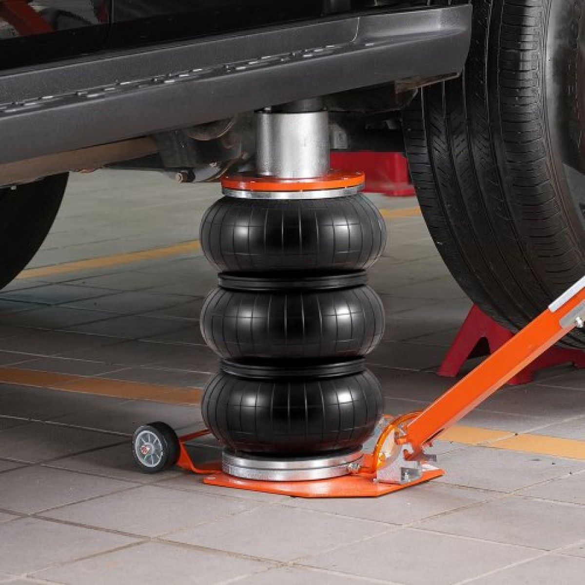 VEVOR Air Jack, 3 Ton/6600 lbs, 1-6S πνευματικός γρύλος ανύψωσης με ψηλή στήλη & ρυθμιζόμενη λαβή, συμπαγής, εύκολος στην ανύψωση και εξοικονόμηση χώρου με παχύ λαστιχένιο μαξιλαράκι, κατάλληλος για Sedan, SUV, Pickup Truck