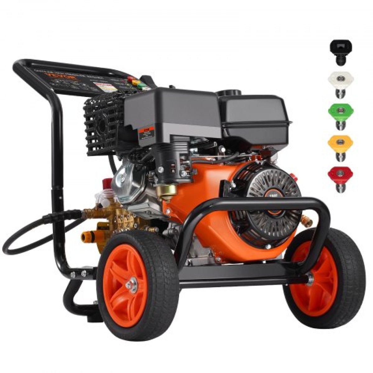 VEVOR Gas Pressure Washer, 4400 PSI 15L/min, 4 GPM Gas powered Pressure Wash with Χάλκινη αντλία, πιστόλι ψεκασμού και ράβδο επέκτασης, σετ 5 ακροφυσίων, για αυτοκίνητα, φράχτες, σπίτια, δρόμους, αυλές, έπιπλα