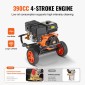 VEVOR Gas Pressure Washer, 4400 PSI 15L/min, 4 GPM Gas powered Pressure Wash with Χάλκινη αντλία, πιστόλι ψεκασμού και ράβδο επέκτασης, σετ 5 ακροφυσίων, για αυτοκίνητα, φράχτες, σπίτια, δρόμους, αυλές, έπιπλα
