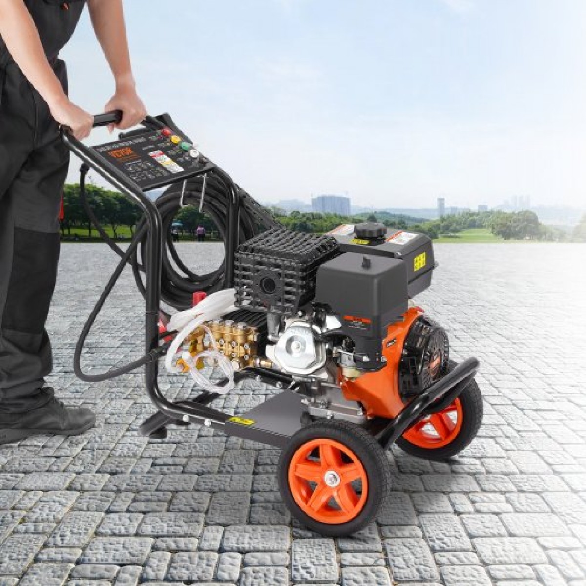 VEVOR Gas Pressure Washer, 4400 PSI 15L/min, 4 GPM Gas powered Pressure Wash with Χάλκινη αντλία, πιστόλι ψεκασμού και ράβδο επέκτασης, σετ 5 ακροφυσίων, για αυτοκίνητα, φράχτες, σπίτια, δρόμους, αυλές, έπιπλα