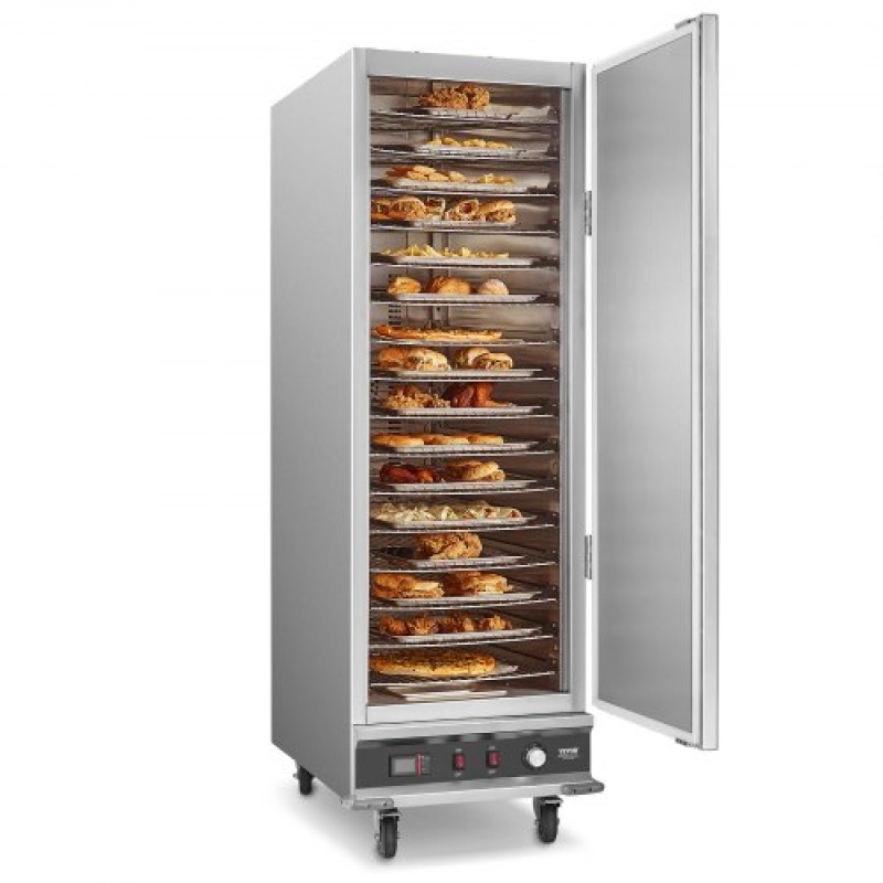 Θερμαντήρας φαγητού VEVOR Hot Box, Θερμαντήρας 16 επιπέδων Μεγάλης Παραχώρησης με Δίσκο Νερού, Μονόπορτα και Ρυθμιζόμενα Ράφια, Θερμαντήρας Τροφίμων από ανοξείδωτο χάλυβα, Ιδανικός για αποθήκευση πίτσας, κοτόπουλου, εστιατορίου