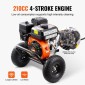 VEVOR Gas Pressure Washer, 3500 PSI 10L/min, 2,6 GPM Gas powered Pressure Washing with aluminium Pump, πιστόλι ψεκασμού και ράβδο επέκτασης, σετ 5 ακροφυσίων, για αυτοκίνητα, φράχτες, σπίτια, δρόμους, αίθρια, έπιπλα