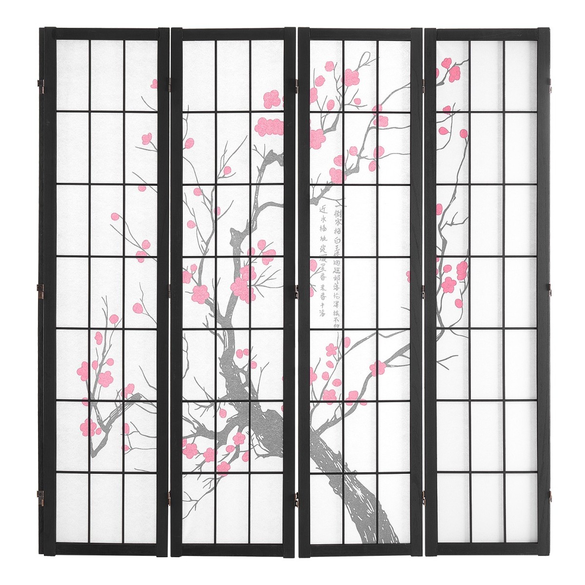 VEVOR Room Divider, Ιαπωνική οθόνη διαιρέτη δωματίων 4 πάνελ, Ξύλινη αναδιπλούμενη οθόνη ιδιωτικότητας εσωτερικού χώρου, ιαπωνικό χώρισμα φορητά διακοσμητικά διαχωριστικά, για διαχωρισμό δωματίων Home Office Εστιατόριο & Υπνοδωμάτιο