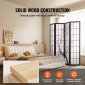 VEVOR Room Divider, Ιαπωνική οθόνη διαιρέτη δωματίων 4 πάνελ, Ξύλινη αναδιπλούμενη οθόνη ιδιωτικότητας εσωτερικού χώρου, ιαπωνικό χώρισμα φορητά διακοσμητικά διαχωριστικά, για διαχωρισμό δωματίων Home Office Εστιατόριο & Υπνοδωμάτιο