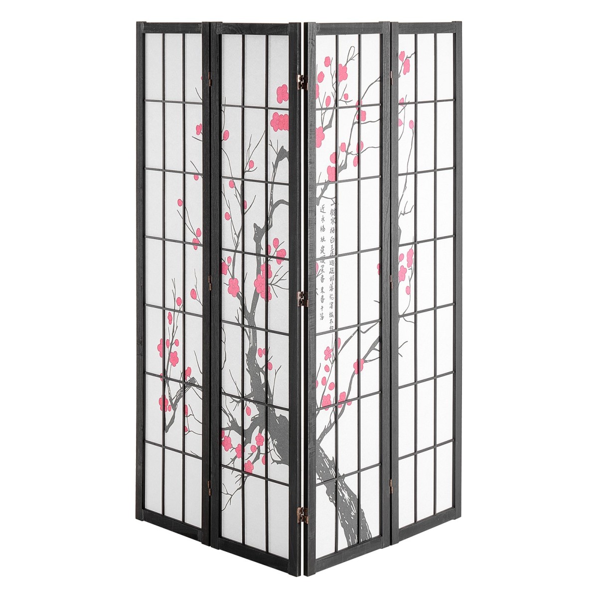 VEVOR Room Divider, Ιαπωνική οθόνη διαιρέτη δωματίων 4 πάνελ, Ξύλινη αναδιπλούμενη οθόνη ιδιωτικότητας εσωτερικού χώρου, ιαπωνικό χώρισμα φορητά διακοσμητικά διαχωριστικά, για διαχωρισμό δωματίων Home Office Εστιατόριο & Υπνοδωμάτιο