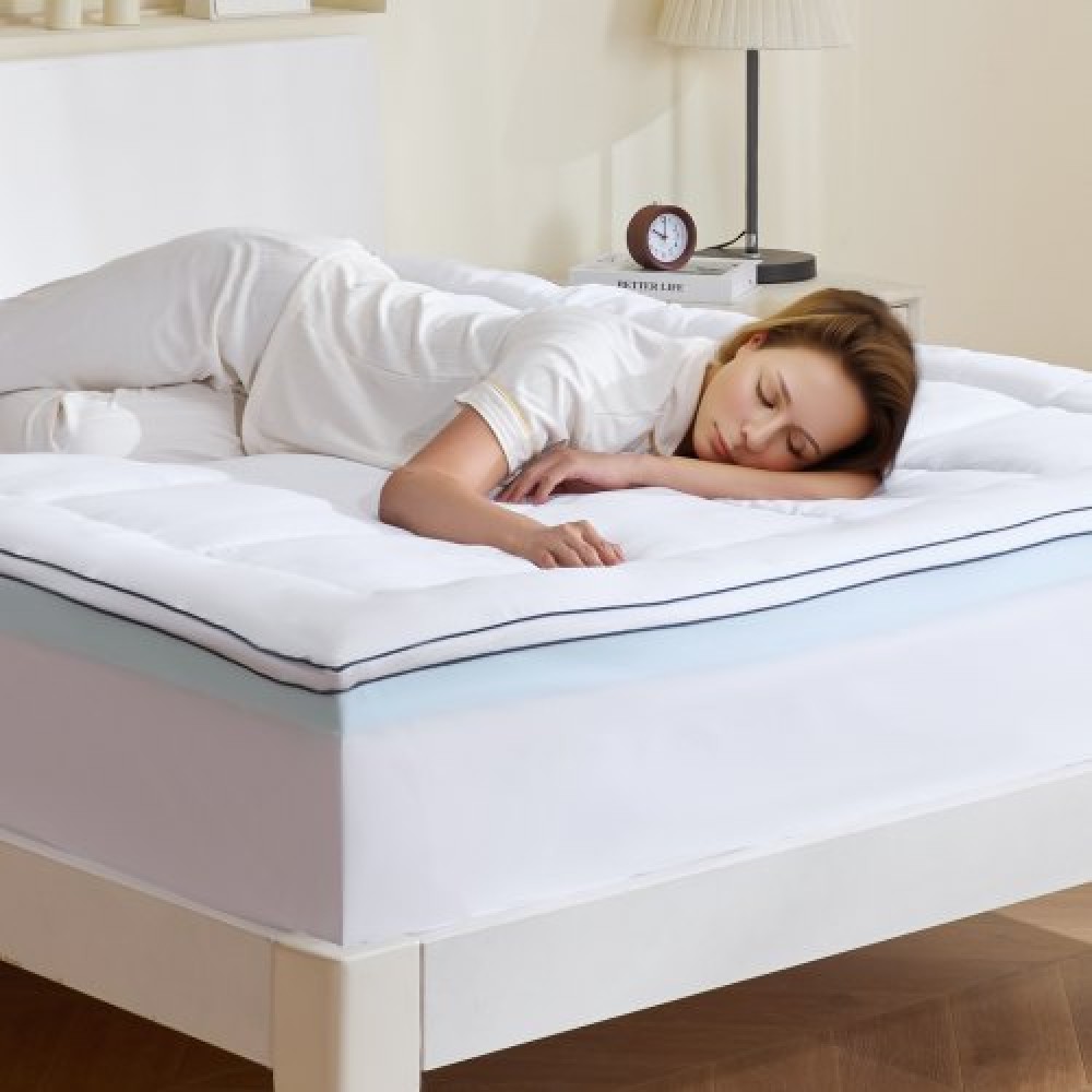 VEVOR Topper στρώματος Premium Memory Fiber Fill Queen 76,2 mm Πάχος 1524x2032x76,2 mm