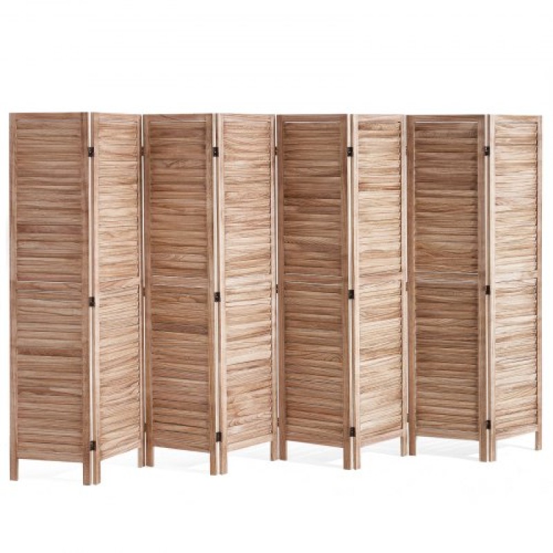 VEVOR Wood Divider Room, 8 Panel Wood Folding Privacy Screen, 66,9 Inches Tall Indoor Louvered Partition Divider, Φορητή οθόνη διακόσμησης, για διαχωρισμό δωματίων, σπίτι, γραφείο, εστιατόριο & υπνοδωμάτιο