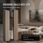 Ακουστικά πάνελ VEVOR Wood Slat, 7,9 x 94,5 ιντσών, MDF Accent Ξύλινα πάνελ τοίχου για μοντέρνα εσωτερική διακόσμηση τοίχων, πάνελ τοίχου από ψεύτικο ξύλο για μείωση θορύβου, ασημί ξύλο