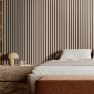 Ακουστικά πάνελ VEVOR Wood Slat, 7,9 x 94,5 ιντσών, MDF Accent Ξύλινα πάνελ τοίχου για μοντέρνα εσωτερική διακόσμηση τοίχων, πάνελ τοίχου από ψεύτικο ξύλο για μείωση θορύβου, ασημί ξύλο