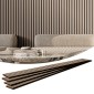 Ακουστικά πάνελ VEVOR Wood Slat, 7,9 x 94,5 ιντσών, MDF Accent Ξύλινα πάνελ τοίχου για μοντέρνα εσωτερική διακόσμηση τοίχων, πάνελ τοίχου από ψεύτικο ξύλο για μείωση θορύβου, ασημί ξύλο