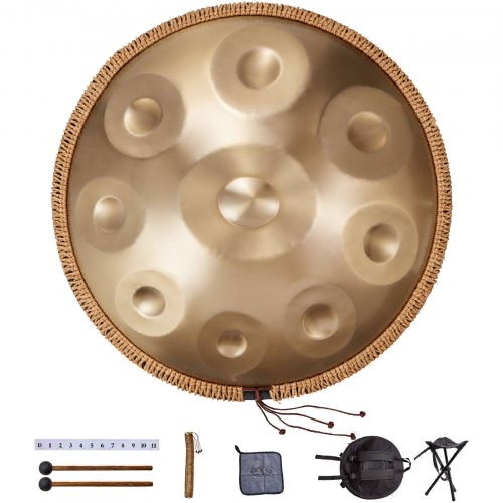 VEVOR Handpan Drum 55,9 cm 9 Notes D Minor Steel τύμπανο χειρός με σφύρα για ενήλικες