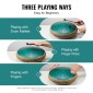 VEVOR Steel Tongue Drum, 14 in & 15 Notes, Rain Drum for Outside Garden, D Major Key, Tank Drum with 2 Mallets & Carry Bag, Hand Pan Drum Drum Percussion Instrument for Musical Education Yoga, Green