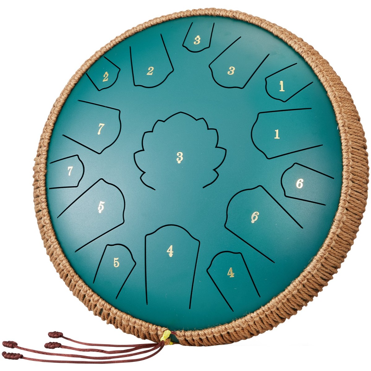 VEVOR Steel Tongue Drum, 14 in & 15 Notes, Rain Drum for Outside Garden, D Major Key, Tank Drum with 2 Mallets & Carry Bag, Hand Pan Drum Drum Percussion Instrument for Musical Education Yoga, Green