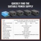 Τροφοδοτικό λέιζερ VEVOR CO2, 80W, Τροφοδοτικό για σωλήνα λέιζερ 80W, Προστασία σταθερού ρεύματος, Προστασία ανοιχτού κυκλώματος, Γρήγορη απαγωγή θερμότητας, Συμβατό για χαράκτες και κόφτες λέιζερ πολλαπλών επωνύμων