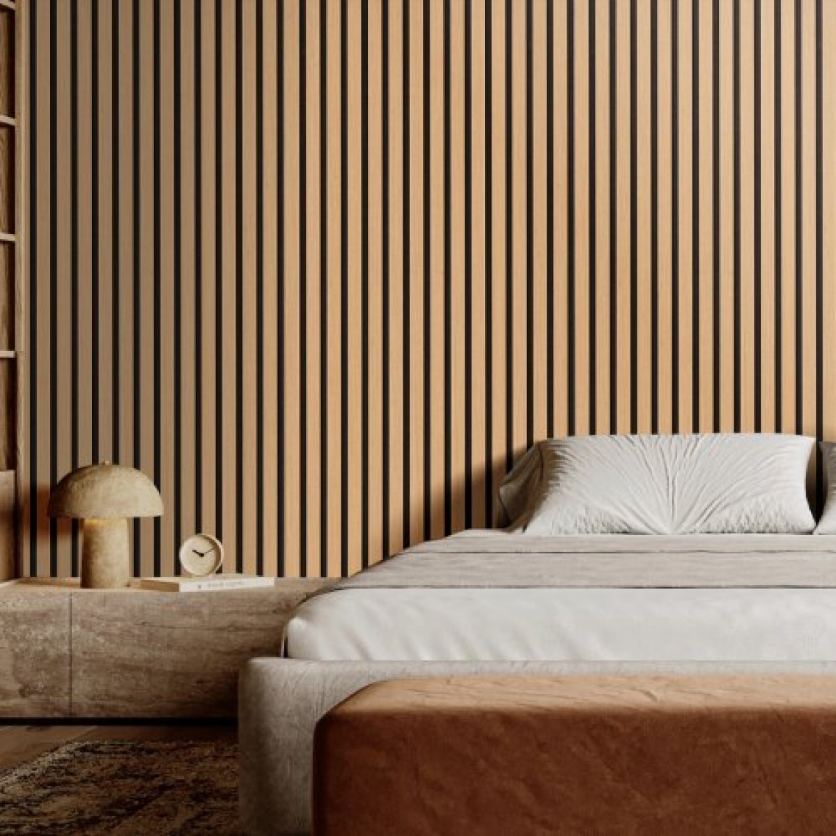 Ακουστικά πάνελ VEVOR Wood Slat, 23,6 x 47,2 ιντσών, MDF Accent Ξύλινα πάνελ τοίχου για μοντέρνα εσωτερική διακόσμηση τοίχων, πάνελ τοίχου από ψεύτικο ξύλο για μείωση θορύβου, ανοιχτόχρωμη δρυς