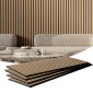 Ακουστικά πάνελ VEVOR Wood Slat, 23,6 x 47,2 ιντσών, MDF Accent Ξύλινα πάνελ τοίχου για μοντέρνα εσωτερική διακόσμηση τοίχων, πάνελ τοίχου από ψεύτικο ξύλο για μείωση θορύβου, ανοιχτόχρωμη δρυς