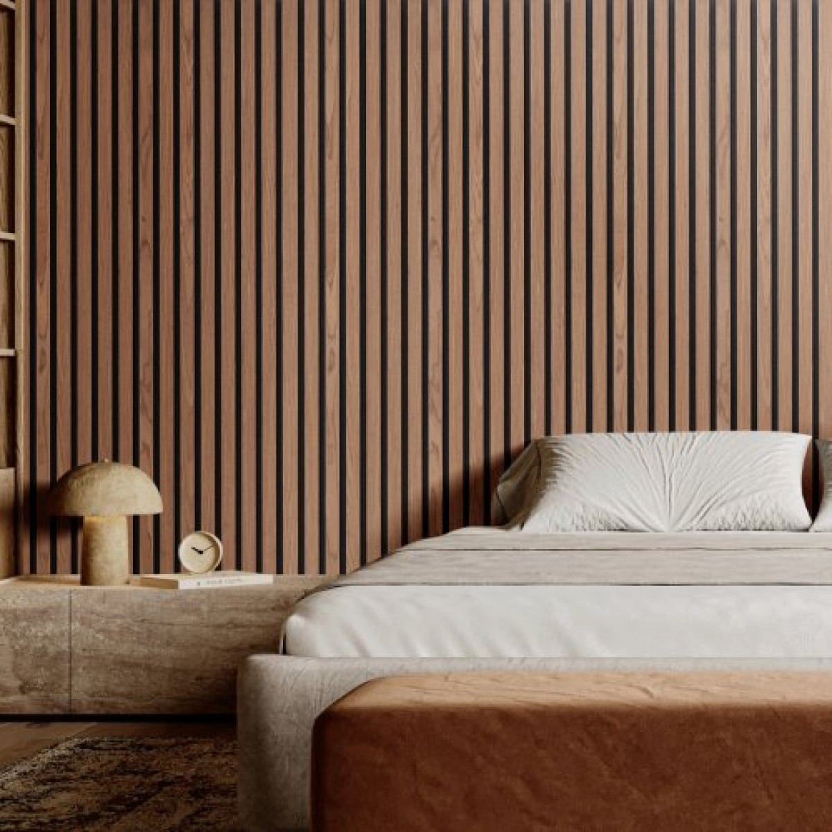 Ακουστικά πάνελ VEVOR Wood Slat, 23,6 x 47,2 ιντσών, ξύλινα πάνελ τοίχου MDF για μοντέρνο εσωτερικό τοίχο, πάνελ τοίχου από ψεύτικο ξύλο για κομψή διακόσμηση και μείωση θορύβου, καρυδιά