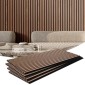 Ακουστικά πάνελ VEVOR Wood Slat, 23,6 x 47,2 ιντσών, ξύλινα πάνελ τοίχου MDF για μοντέρνο εσωτερικό τοίχο, πάνελ τοίχου από ψεύτικο ξύλο για κομψή διακόσμηση και μείωση θορύβου, καρυδιά