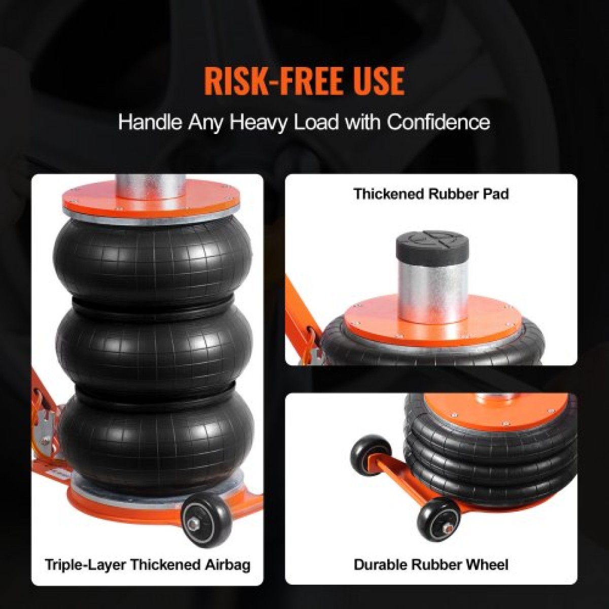 VEVOR Air Jack, 5 Ton/11000 lbs, Πνευματικός γρύλος ανύψωσης 4-10 S με ψηλή στήλη & ρυθμιζόμενη λαβή, γρύλος εύκολος στην ανύψωση & εξοικονόμηση χώρου με παχύ λαστιχένιο μαξιλαράκι, ταιριάζει για Sedan, SUV, φορτηγό pickup