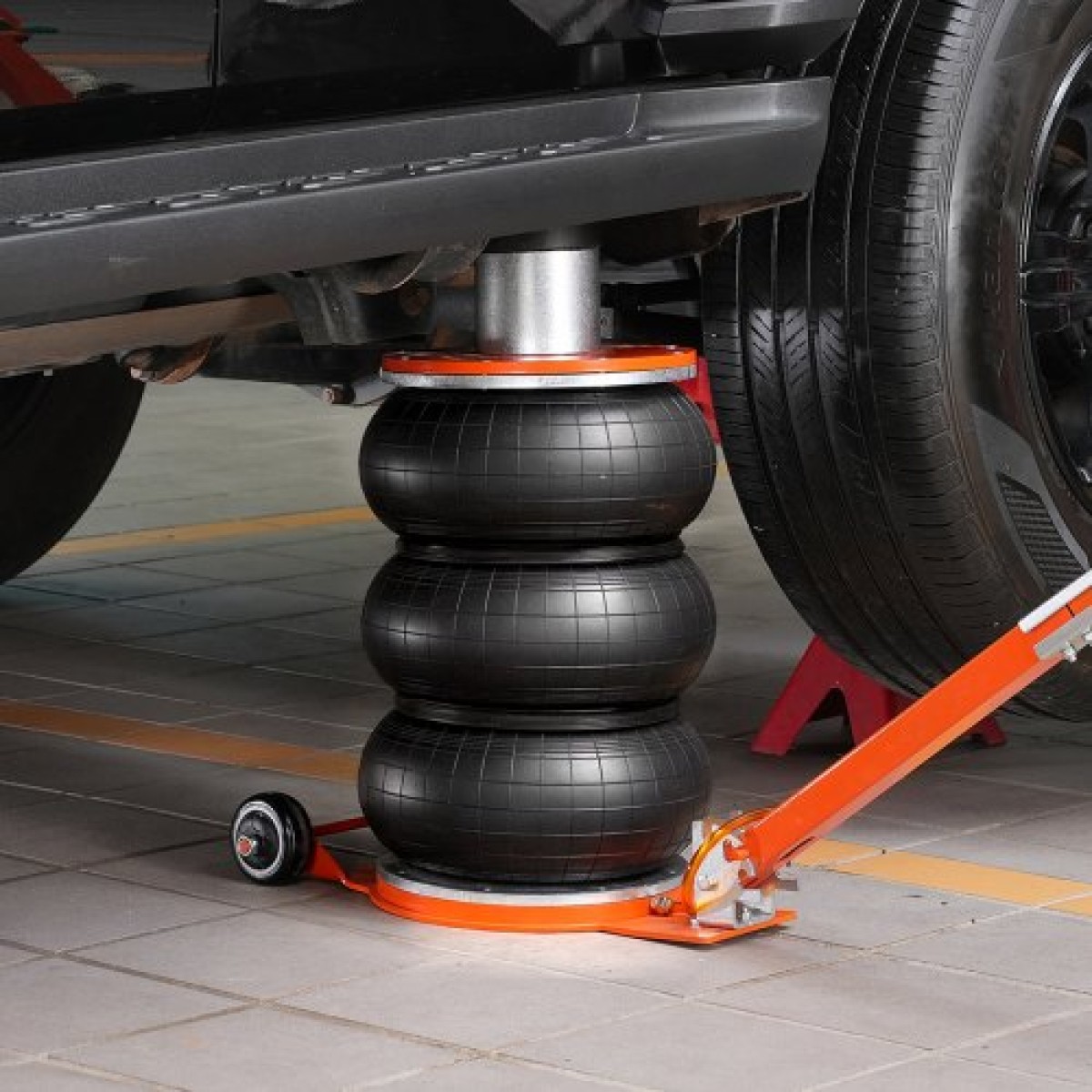 VEVOR Air Jack, 5 Ton/11000 lbs, Πνευματικός γρύλος ανύψωσης 4-10 S με ψηλή στήλη & ρυθμιζόμενη λαβή, γρύλος εύκολος στην ανύψωση & εξοικονόμηση χώρου με παχύ λαστιχένιο μαξιλαράκι, ταιριάζει για Sedan, SUV, φορτηγό pickup