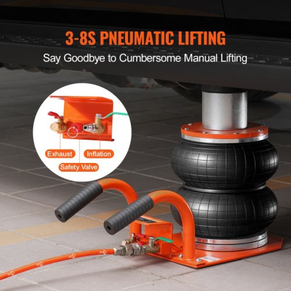 VEVOR Air Jack 3 Ton/2993,7 kg Πνευματικός γρύλος με ψηλή κολόνα για Sedan