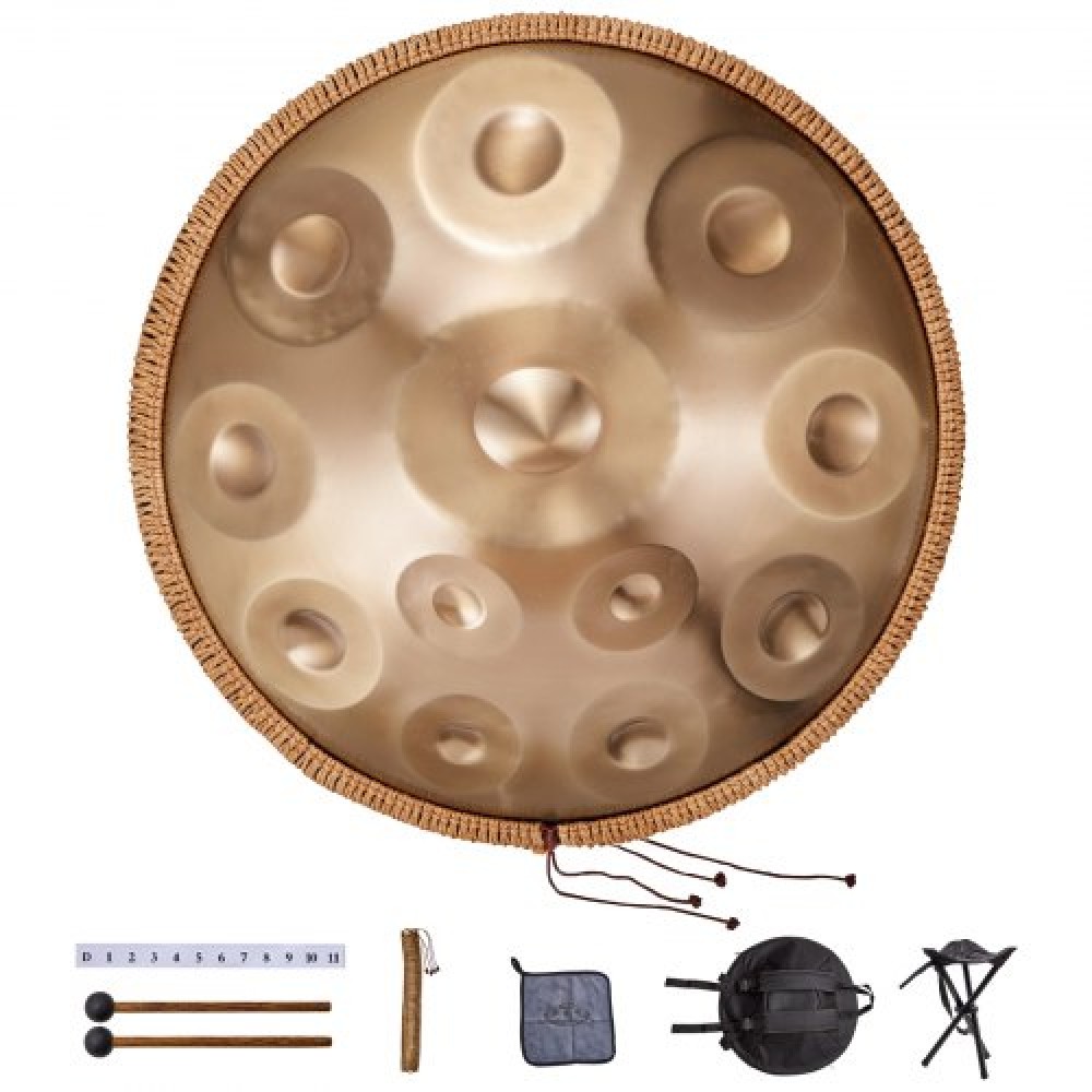 VEVOR Handpan Drum 55,9 cm 12 Notes D Minor Hand Drum Instrument with Mallet