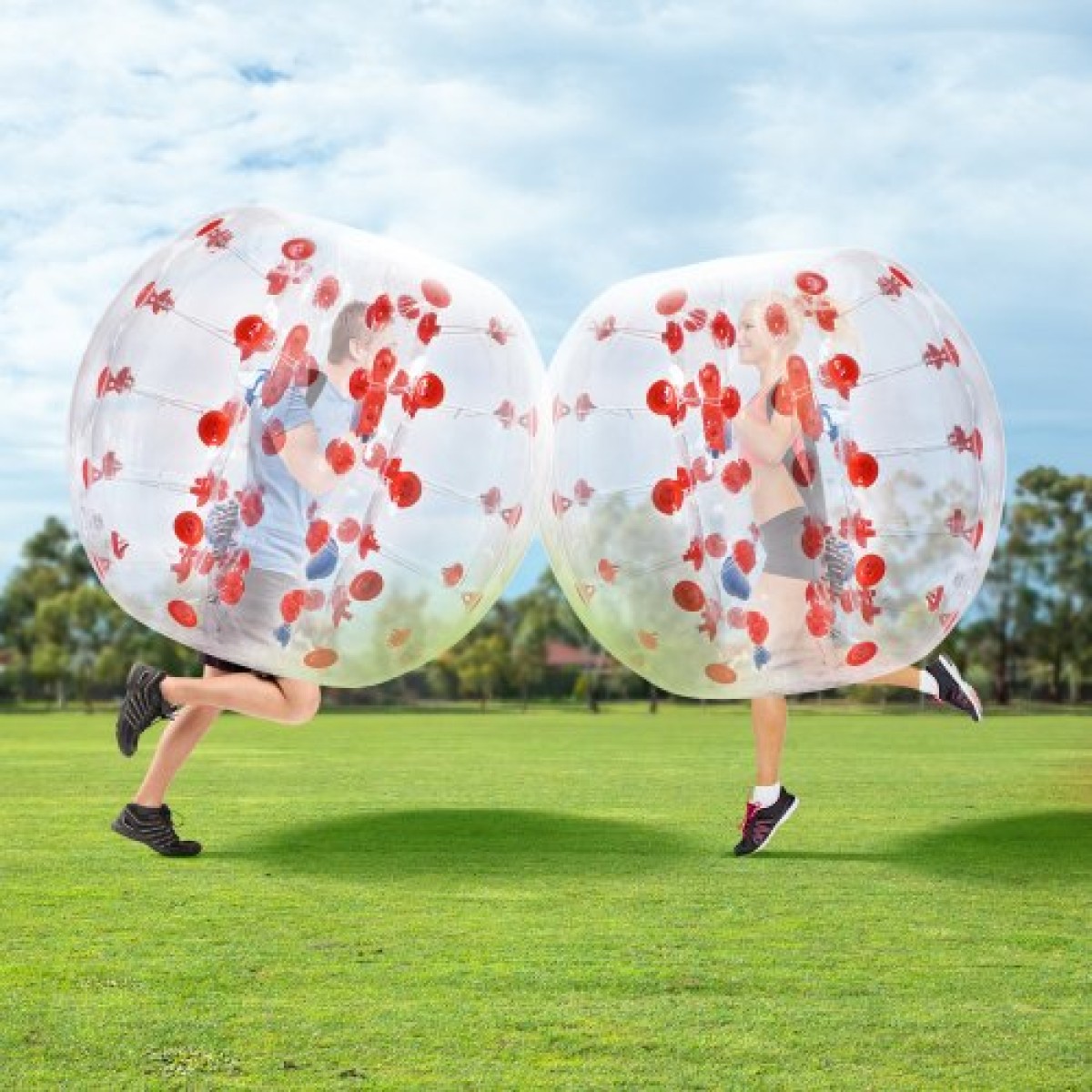 Φουσκωτή μπάλα προφυλακτήρα VEVOR 1-pack, 4FT/1,2M Body Sumo Zorb Balls για εφήβους και ενήλικες, πάχους 0,8mm PVC Human Hamster Bubble Balls για ομαδικό παιχνίδι σε εξωτερικό χώρο, παιχνίδια προφυλακτήρα Bopper για κήπο, αυλή, πάρκο