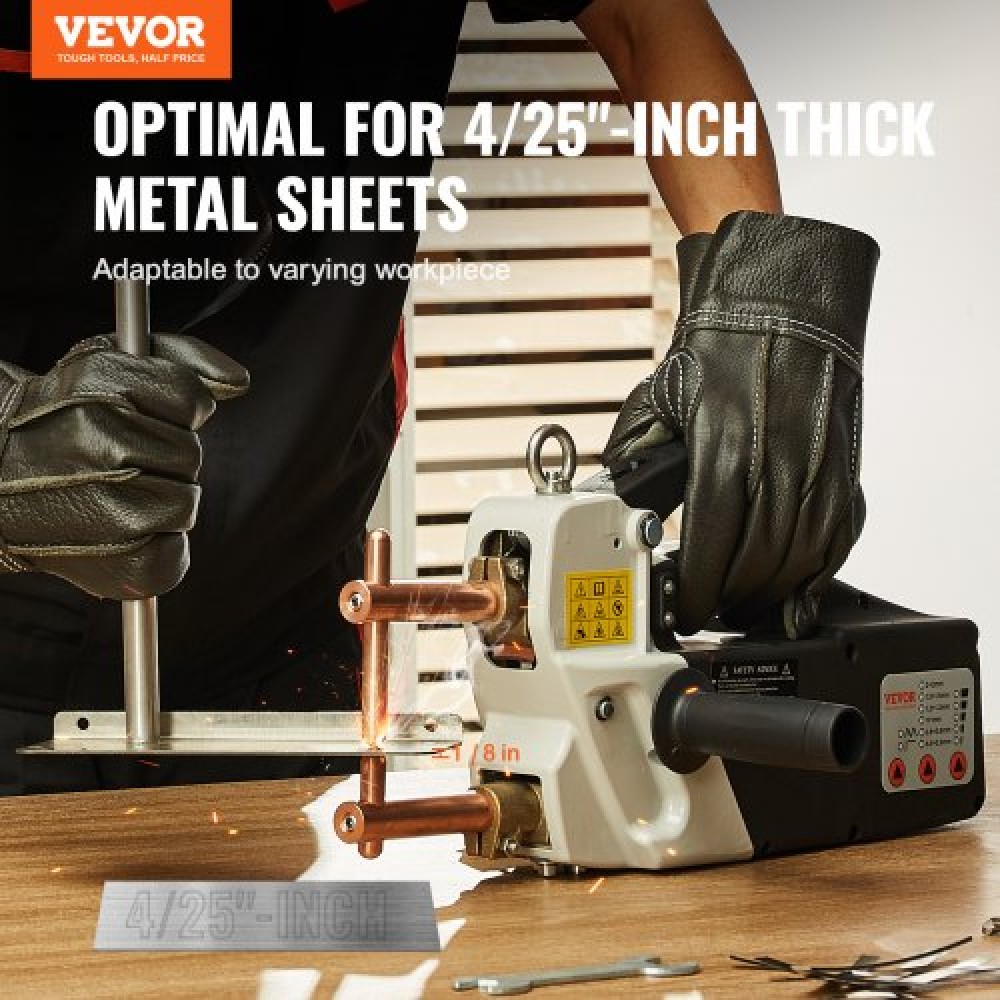 Φορητό VEVOR Spot Welder, 4mm Thick Spot Welder Welder with 8,1KVA Input Capacity, 4200A Ηλεκτρικό Μηχάνημα Συγκόλλησης Μεταλλικών Φύλλων Χειροκίνητο πιστόλι συγκόλλησης
