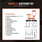 VEVOR Mortising Attachment for Drill Press, 4 Model Drills Square Hole Chisel Set, Bench Drill Locator Set Mortise and Tenon Tools with 5 Bushings, for Woodworking Mortising Tenoning Drilling Machine