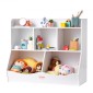 VEVOR Wood Kid Storage Cubby, Organizer αποθήκευσης παιχνιδιών με ράφι, 5-Cubby Ξύλινο ντουλάπι αποθήκευσης παιχνιδιών, Παιδικό ράφι παιχνιδιών βιβλίων για παιδικό δωμάτιο, Παιδικός χώρος, νηπιαγωγείο, νηπιαγωγείο, λευκό