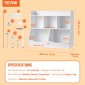 VEVOR Wood Kid Storage Cubby, Organizer αποθήκευσης παιχνιδιών με ράφι, 5-Cubby Ξύλινο ντουλάπι αποθήκευσης παιχνιδιών, Παιδικό ράφι παιχνιδιών βιβλίων για παιδικό δωμάτιο, Παιδικός χώρος, νηπιαγωγείο, νηπιαγωγείο, λευκό