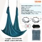 VEVOR Aerial Yoga Hammock & Swing, 5,5 Yards, Aerial Yoga Starter Kit με 100gsm Nylon Fabric, Full Rigging Hardware & Easy Set-up Guide, Antigravity Flying for All Levels Fitness Bodybuilding, Green