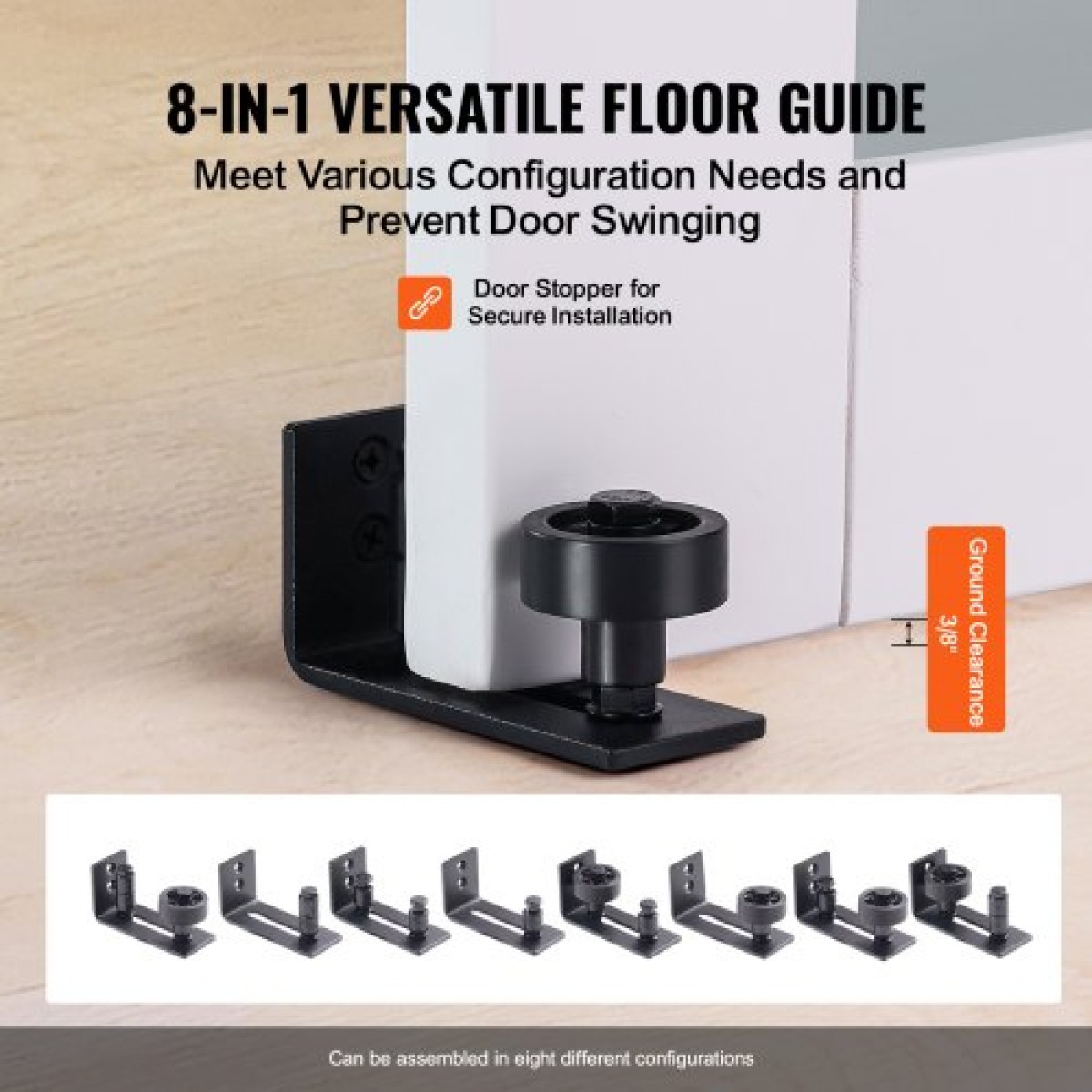 VEVOR Barn Door and Hardware Kit, 42" x 84" Ξύλινη και γυάλινη συρόμενη πόρτα αχυρώνα, ομαλά και αθόρυβα, κιτ αχυρώνας με οδηγό δαπέδου 8 σε 1 και λαβή πόρτας, πλάκα από ξύλο ελάτης και παγωμένο γυαλί